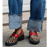Moccasini Ženeva Leopardo sa Crvenim Detaljima