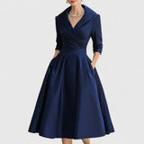 Bojana - Midi saten haljina s suptilnim sjajem i bezvremenskom šarmom