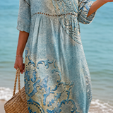 Haljina za Plažu s Elegantnim Uzorkom