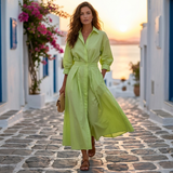 Divna - Elegantna pamučna haljina s ovratnikom