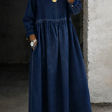 Elzbietka – Vintage farmerkaste maxi haljine