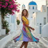 Tamara - Haljina s boho uzorkom s motivom sunca