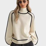 Blaženka - Elegantni jednobojni pulover s visokom ovratnikom