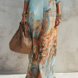 Jasmina | Elegantna Mediteranska Bluzastojna Haljina