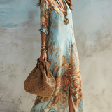 Jasmina | Elegantna Mediteranska Bluzastojna Haljina