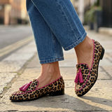 Moccasin Fiamma — Leopard sa Fuksija Profilima i Nappinama