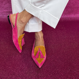 Slingback Elena — Fuksija i Senf
