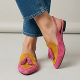 Slingback Elena — Fuksija i Senf