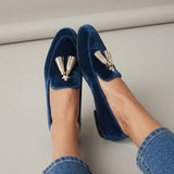Moccasin Vittoria — Plavi Velur