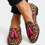 Moccasin Fiamma — Leopard sa Fuksija Profilima i Nappinama
