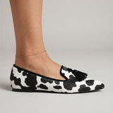 Mocassino Ginevra — Mucca Beli i Crni, Crne Pomponke