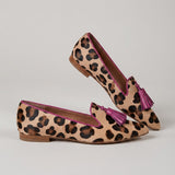 Mocassino Ginevra — Leopardo, Nappine Fuksija