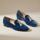 Moccasin Vittoria — Plavi Velur