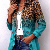 Dominique | Leopard Ombre Ruches Blazer Jakna