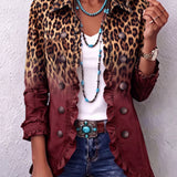 Dominique | Leopard Ombre Ruches Blazer Jakna