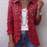 Paulette | Boemski Paisley Ombré Print Geplooide Jakna