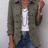 Lisette | Boho-Chic Cvjetna Izvezena Utility Ruffles Jakna