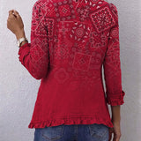 Paulette | Boemski Paisley Ombré Print Geplooide Jakna