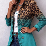 Dominique | Leopard Ombre Ruches Blazer Jakna
