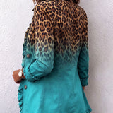 Dominique | Leopard Ombre Ruches Blazer Jakna