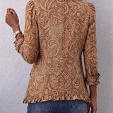 Suzanne | Vintage Bohemian Print Cvećara Geplooide Kaput