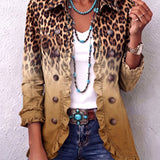 Dominique | Leopard Ombre Ruches Blazer Jakna