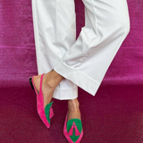 Slingback Elena — Fuksija i Zeleno