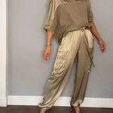 Živana | Kompletna majica od dva dela i cargo pantalone Chic
